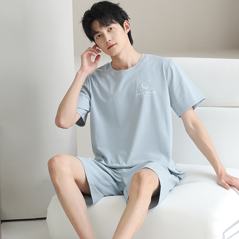 Pijamas modales para hombres verano 2025, nuevo conjunto de ropa casera, mangas cortas, sueltas y grandes, se puede usar fuera.