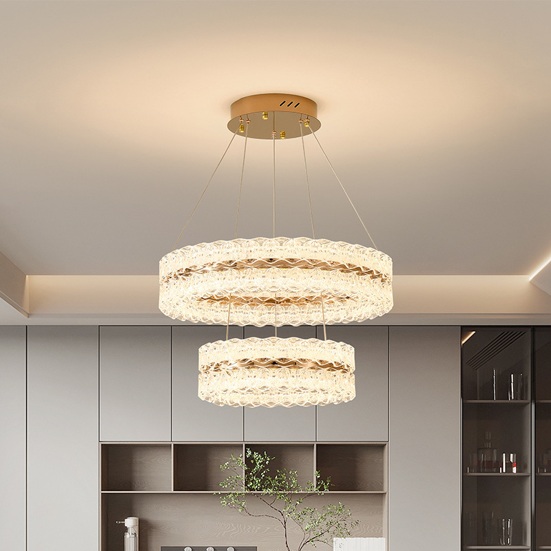 Luz lujosa lámpara de la sala de estar alta sensación moderna y simple atmósfera lámpara principal galaxia círculo de espectro completo lámpara de restaurante italiano