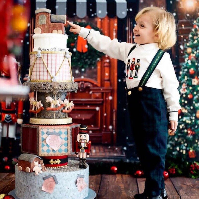 Christmas New Year Children's Suit Boys' New Year's Clothing Spanish Children's Clothing Autumn and Winter Shirt Strap Pants Birthday Dress