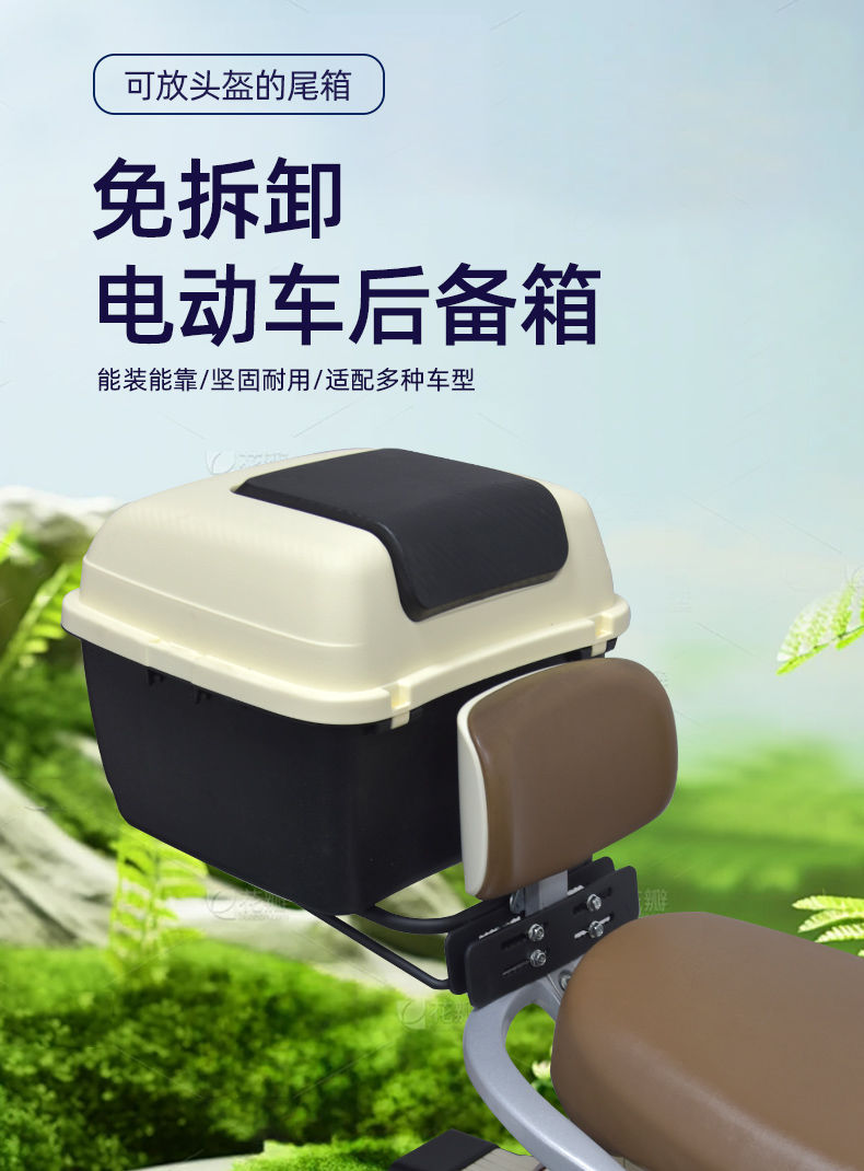 Electric Vehicle Trunk Universal Suitable for Storage Without Disassembly Battery Bicycle Rear Backrest Shelf Tail Box Wholesale