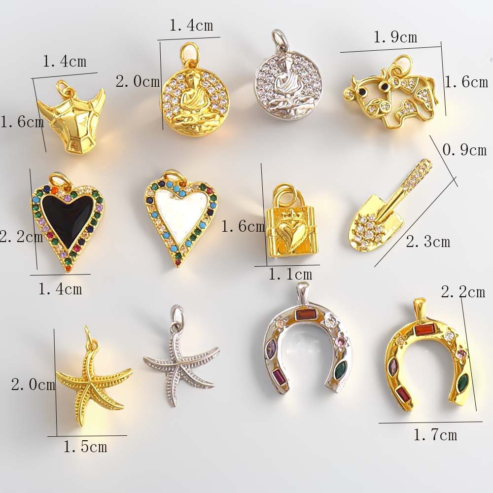 4g Weight Pendant Jewelry Making Type 11*16MM, 14*16MM Jewelry Making Size 1 Piece 11*16MM 14*16MM Copper Starfish Heart Shape Pendant