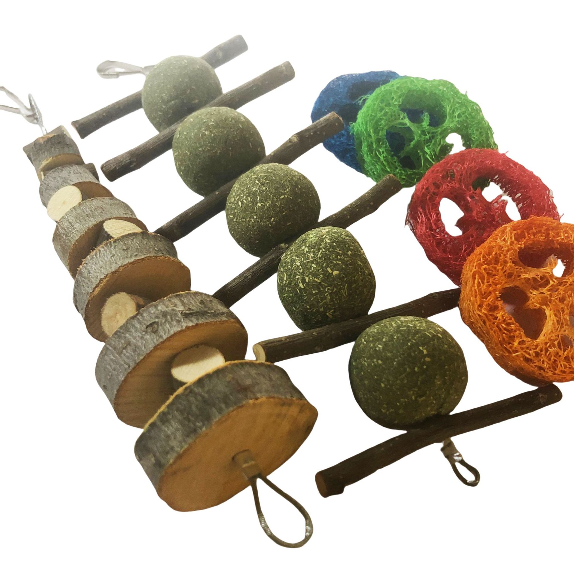 Juego de Juguetes Molares para Mascotas Pequeñas de Madera de Manzana