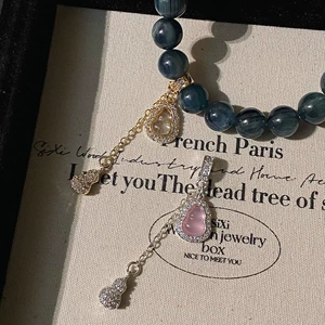 14K Gold-Plated Color-Preserving Crystal Accessories Inlaid with Zirconium Gourd Chain Spacer Beads Handmade DIY Bracelet Necklace Jewelry