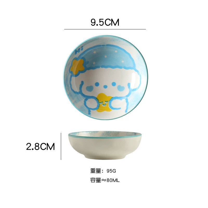 Sauce Dish (Japanese-style) Ceramic Under-Glaze Vine Pattern, Small Dipping Plate, Assorted Designs