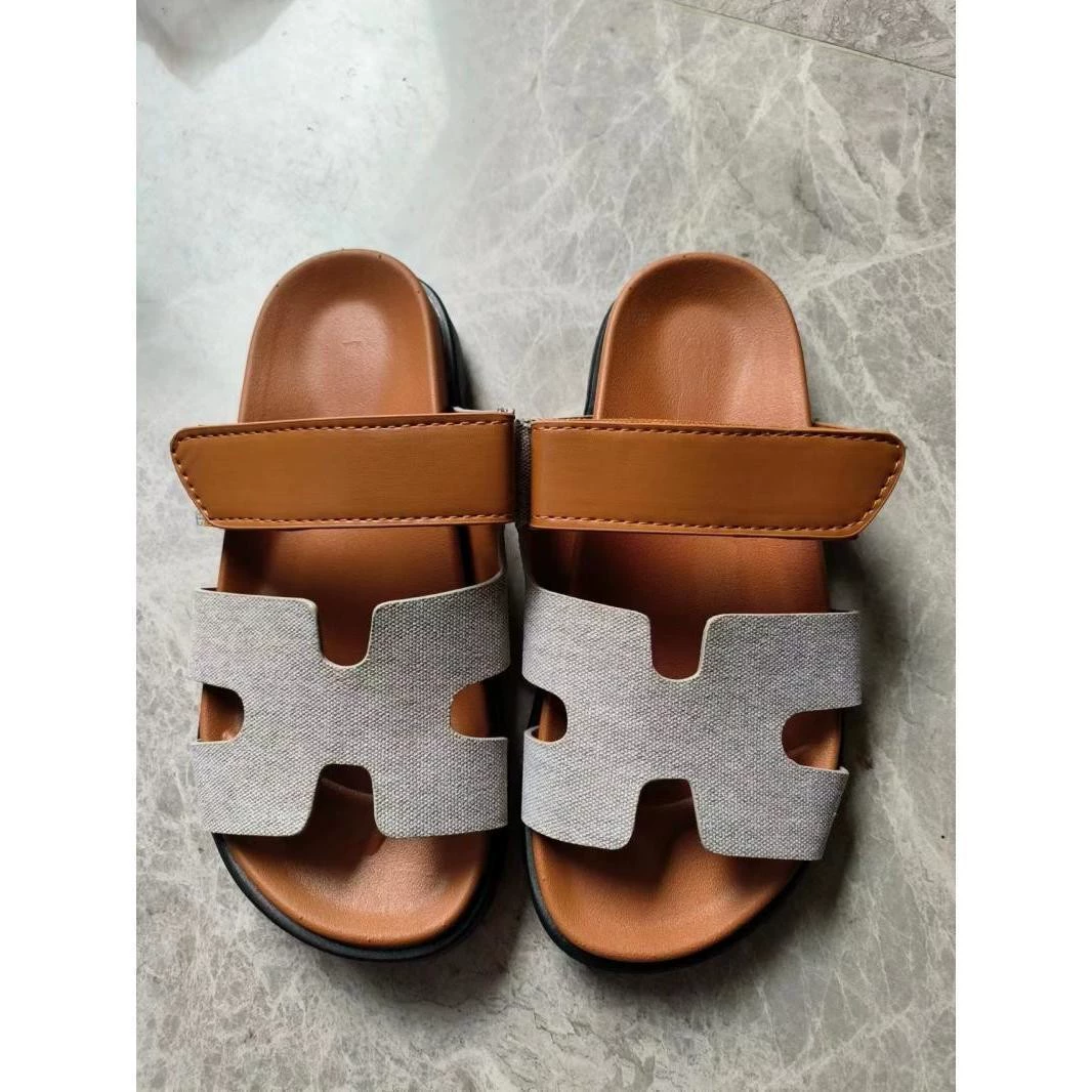 Summer universal slippers, velcro strap, plus sizes (women's open-toe sandals)