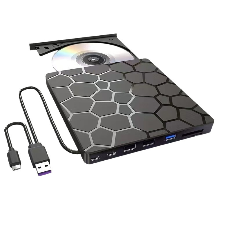 新品多功能扩展外置光驱DVD刻录机8合一USB/双TYPE接口可外接U盘|undefined