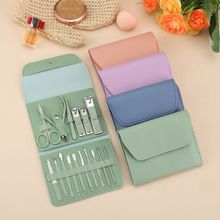Manicure nail clippers 16-piece folding bag nail tools full set nail clippers home beauty nail clippers suit