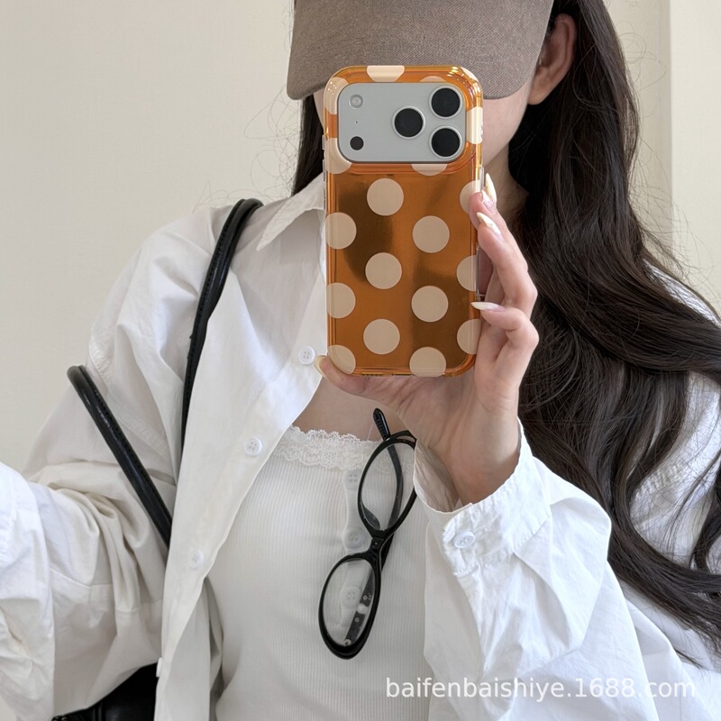 Ins Simple Double-Layer Contrasting Color Polka Dot Phone Case for Apple Iphone15 Suitable for Apple 18/17/16Promax Ins Simple Double-Layer Contrasting Color Polka Dot Phone Case for Apple Iphone15 Suitable for Apple 18/17/16Promax