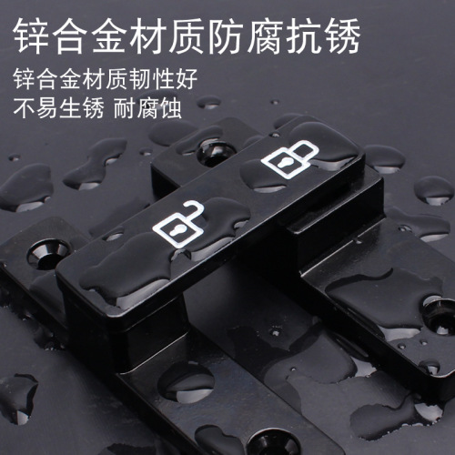 French 90-degree door lock, door bolt, indoor bathroom sliding door handle, sliding door catch, no-drilling required