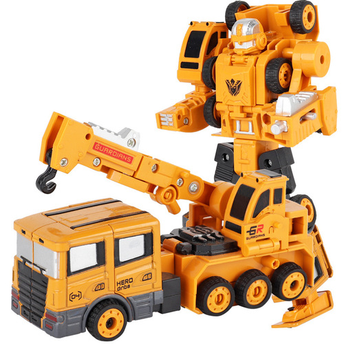 Alloy Transformation Robot King Kong Engineering Vehicle Car Model Boy Toy Gift Box Large Set Children's Toy Car
