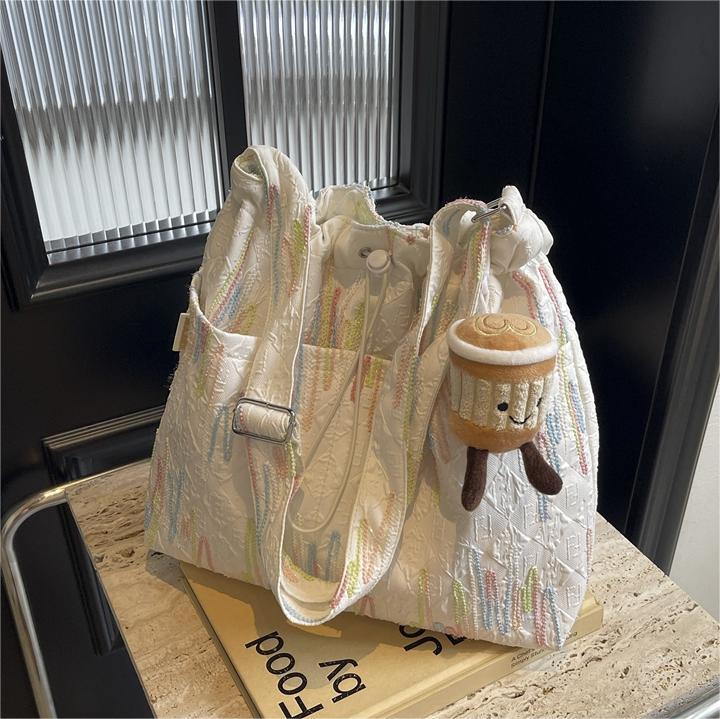 Alto sentido de la bolsa de lona de transporte casual versátil2024 nuevo bolso de mujer de verano popular gran capacidad bolso de cubo