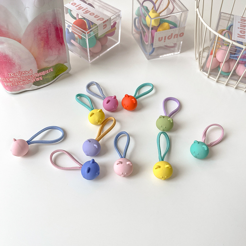 10 piezas de color caramelo cuerda de pelo simple cuerda de pelo hembra Cola de Caballo anillo de pelo