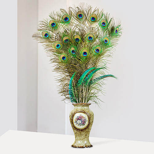Spot al por mayor lana natural 25-30CM decoración de joyas adornos de plumas de bricolaje tocado de plumas de pavo real terciopelo