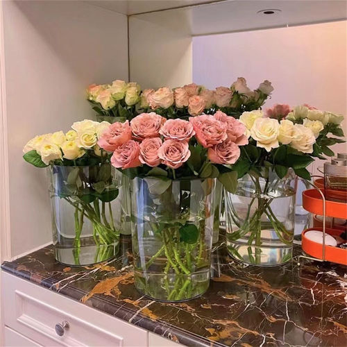 Awakening flower bucket for girls' anniversary, transparent rose, girlfriend's birthday, flowers and flower bucket, daily necessities, department stores and daily necessities.