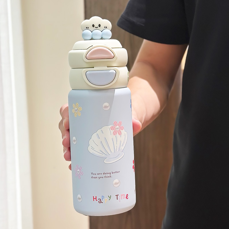 儿童保温水杯女孩上学专用可爱吸管杯2025新款学生便携高颜值杯子|undefined