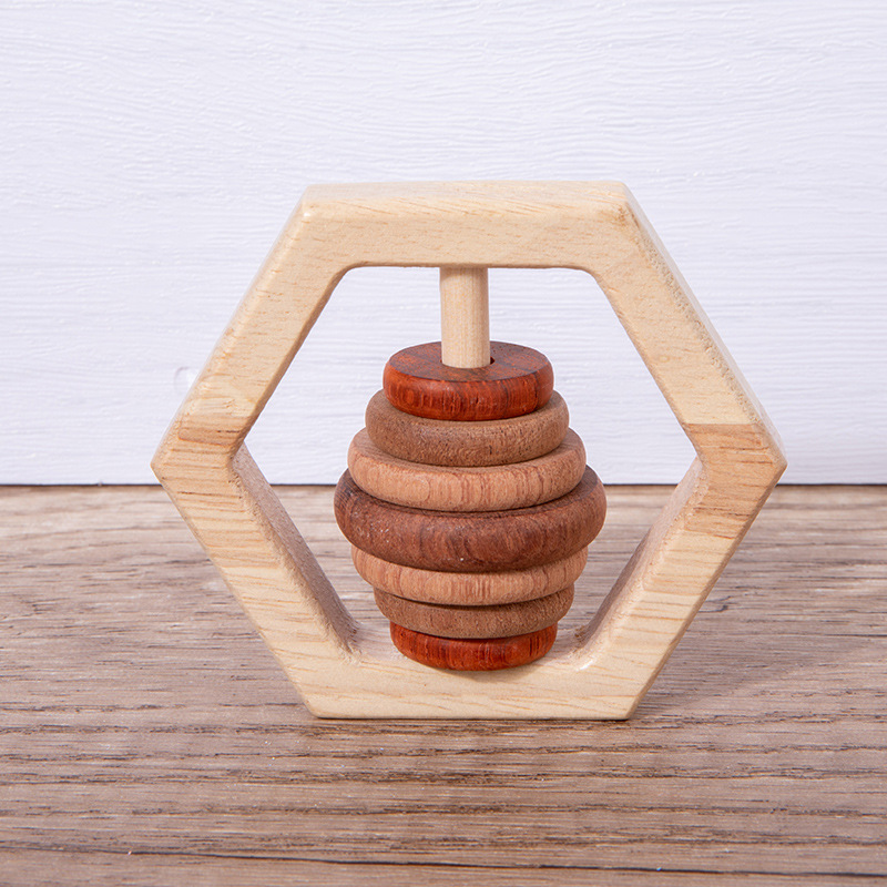Detección de cpc transfronteriza amazónica de madera bebé campana de mano campana de mano campana de agarre juguete tranquilizador entrenamiento de agarre 3 años