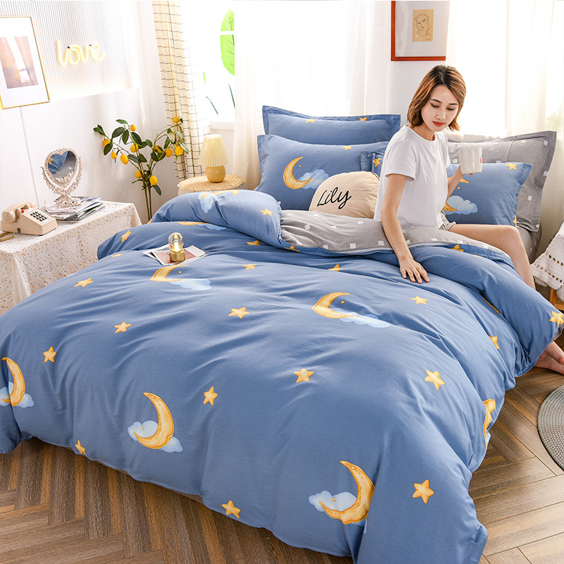 2025 ropa de cama de cuatro piezas de algodón de nuevo estilo ropa de cama de algodón funda de edredón ropa de cama de tres piezas de una sola cama doble