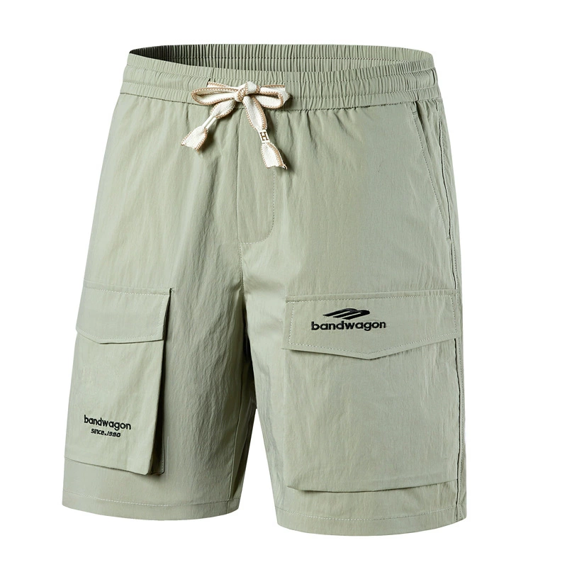 Лето 2025 мужские шорты, спортивные и повседневные укороченные брюки, летнее лето тонкий свободный большой размер, быстрый высыхать