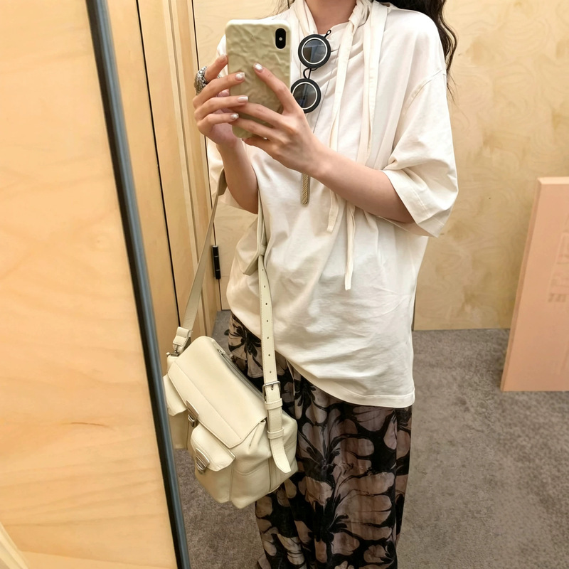 Lem26Ss Summer New Style Simple Casual Tie-Neck Loose T-Shirt Top for Men and Women, Casual and Versatile