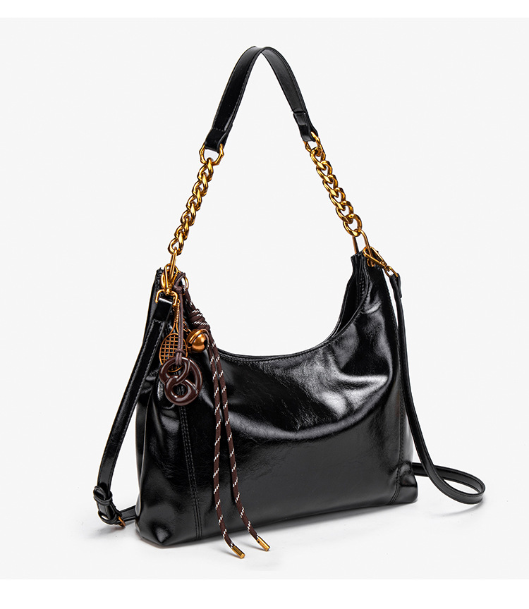 High End Women's Tote Bag Large Leather Shoulder Bag With Chain_voghion.com