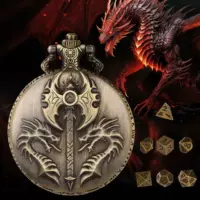 (Частная модель) DND Dice Jewelry Kats Корпус ретро трехмерный двухголовый дракон верхняя двухсторонний топор рельефный корпус