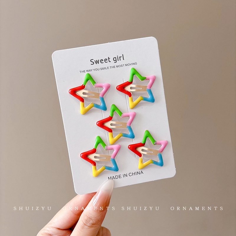 Linda estrella y2g horquilla hembra clip lateral flequillo BB clip horquilla para niños dopamina clip de color tocado