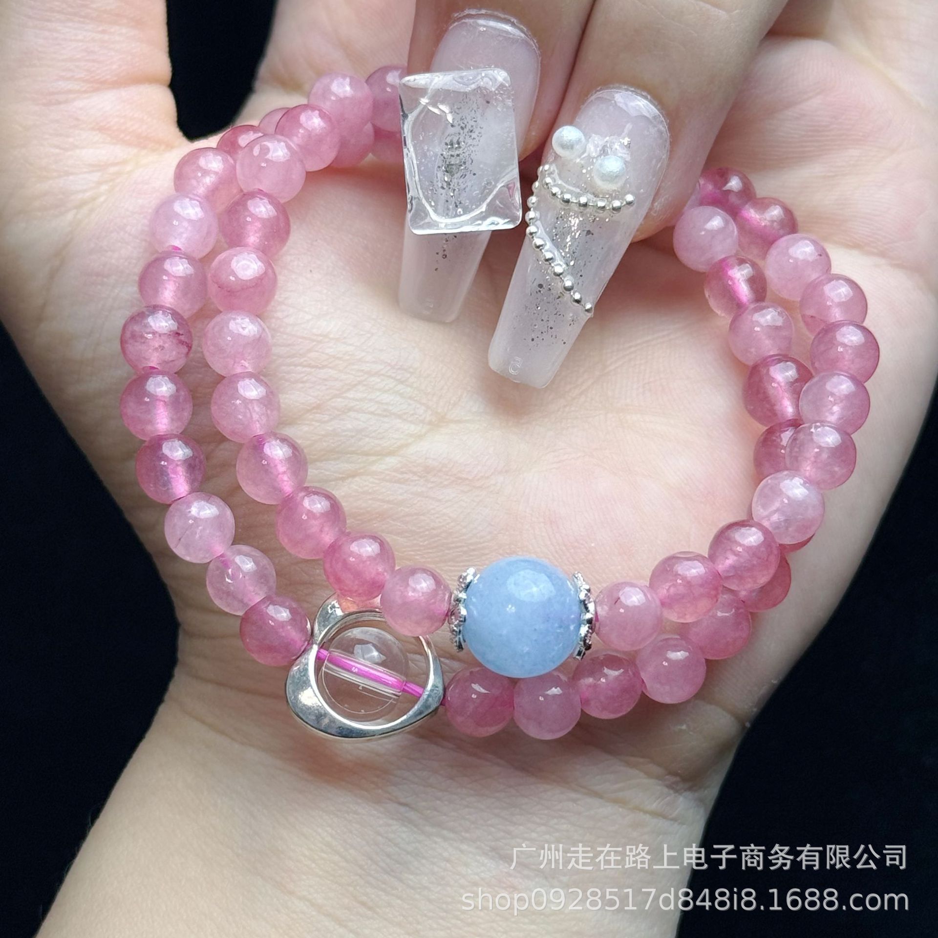 스트로베리 크리스탈 러브 더블 서클 (6mm)