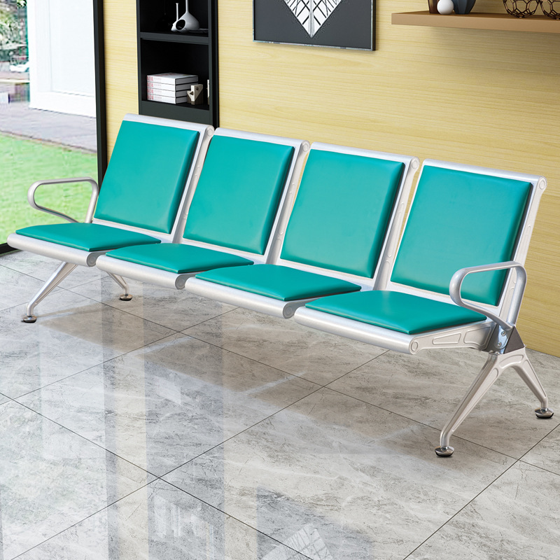 Steel reinforced and thickened three-person waiting chairs for hospitals, reception chairs, consecutive infusion chairs, and waiting chairs.