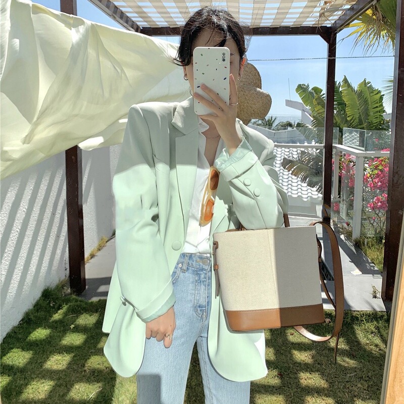 Sizes Have Been Updated. Korean-Style, Instagram-Worthy, High-End Design, Trendy and Unique Blazer. Available in 6 Solid Colors~