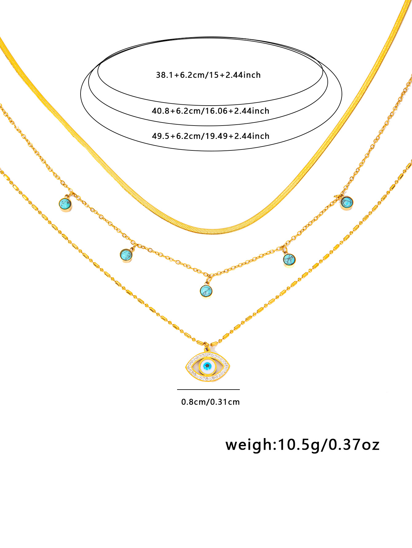 13g Weight 0.03µm Gold Plating Thickness Electroplated Gold Plating Process 18K Real Gold Plated Plating Material 201 Stainless Steel Pendant Material Zircon Inlay Material Layered Necklaces, Necklace Classification 201 Stainless Steel Chain Material cable chain Chain Type 1 Set Quantity Holiday, Daily Occasion 201 Stainless Steel Material Star Pattern Women's Gender Simple Style Style Plating Craft Wholesale Jewelry Simple Style Star Titanium Steel Plating Layered Necklaces Cable Chain 16