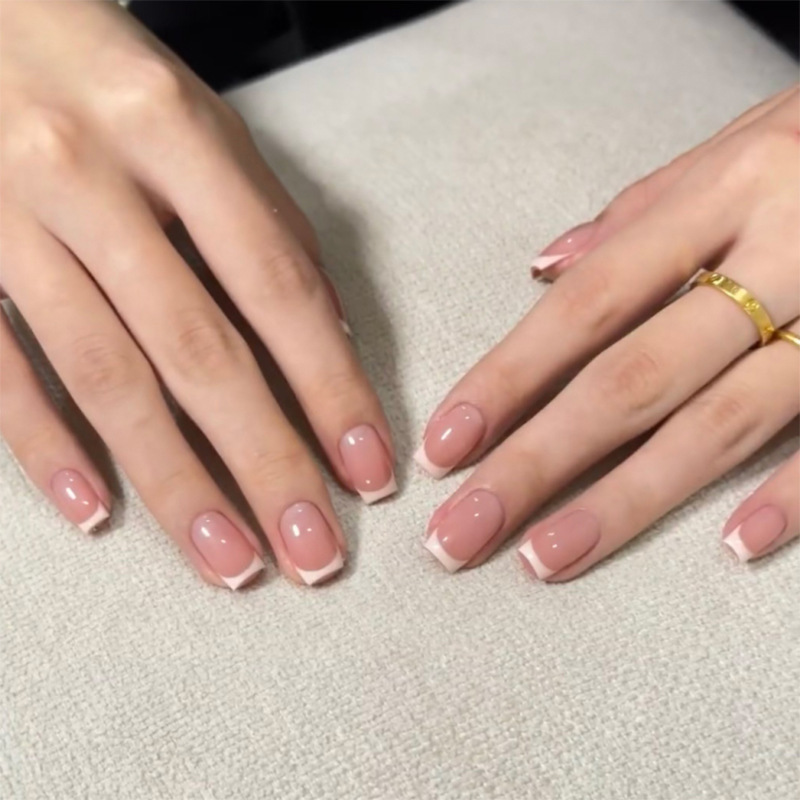 Southeast Asia's Best-Selling Short Square French White Wearable Nails, Popular Foreign Trade Products, Repeatable Nail Art Products, Finished Products Wholesale