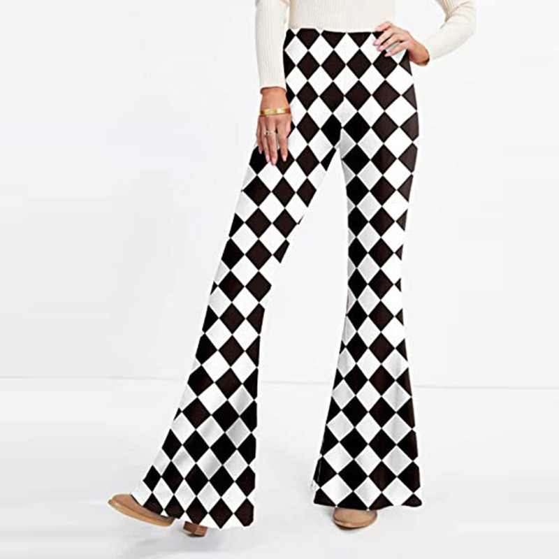 Women's Holiday Party Beach Vintage Style Argyle Elephant Full Length Printing Casual Pants Flared Pants display picture 5