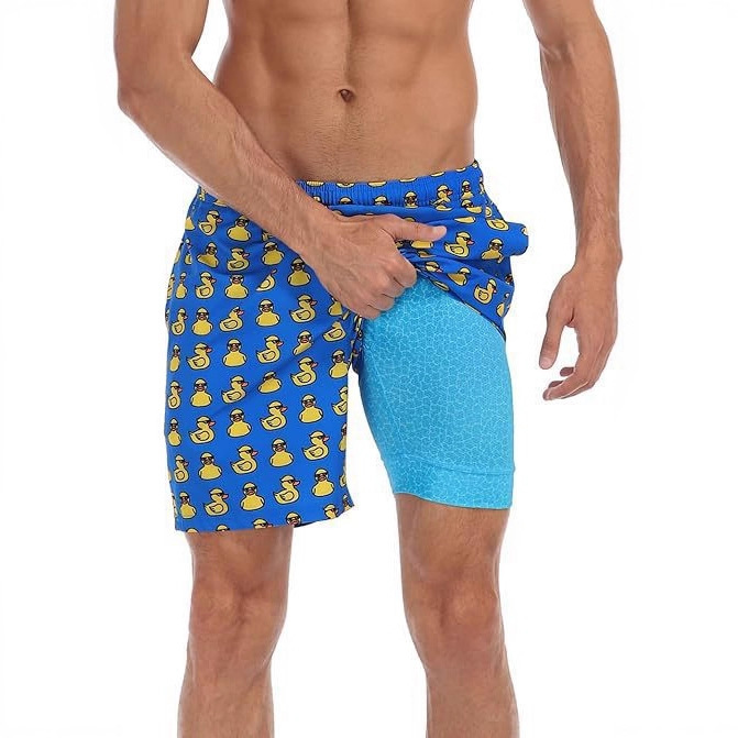 Amazon Special Wholesale European and American Cross-Border 3D Digital Printing European and American Men's Double-Layer Beach Pants Shorts 265