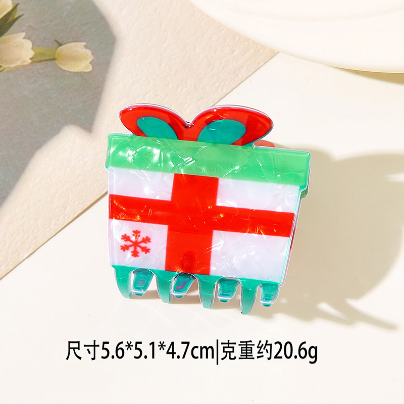 闪闪姑娘新款圣诞节日格林奇绿怪发夹圣诞老人姜饼人雪人麋鹿抓夹|undefined