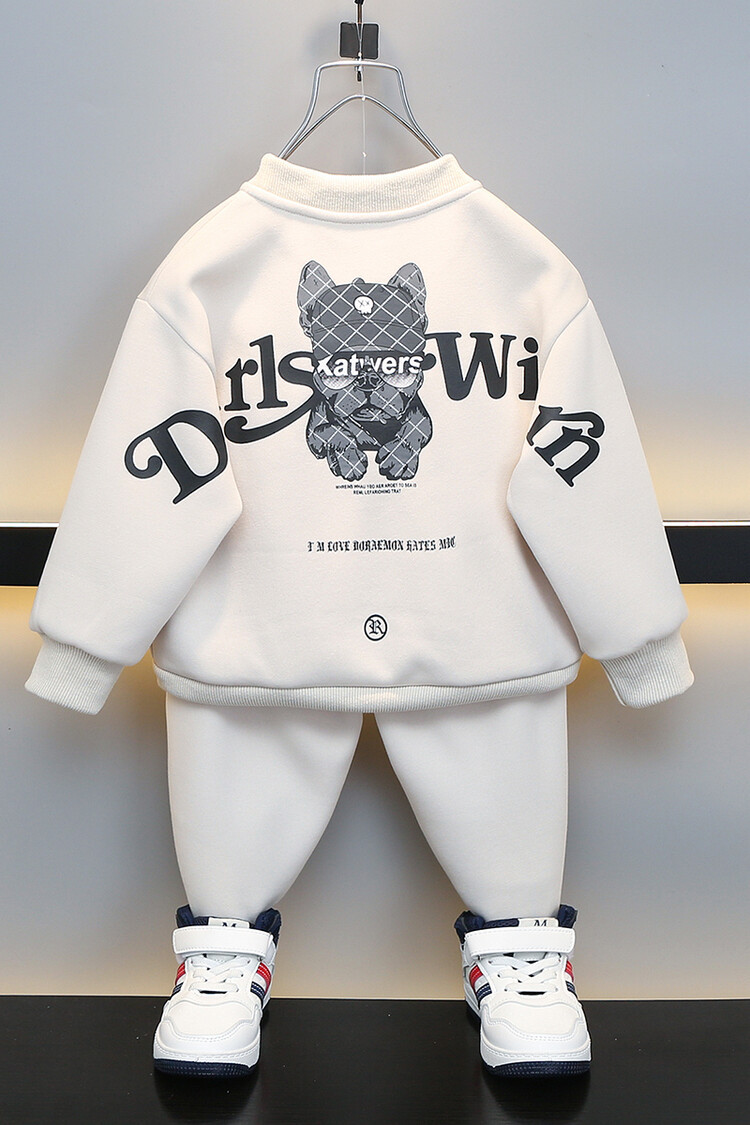 Set de două piese sport și agrement pentru copii, model Pug, primăvară-toamnă, 2023, pentru băieți_voghion.com