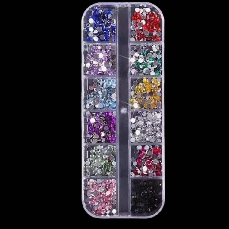 E 스타일 12색 3MM 플랫 바텀 다이아몬드