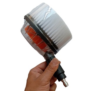 Cross-Border 1/4 Quick-Connect Round Bristle Brush High-Pressure Car Wash Machine Brush Car Wash Bristle Brush Rotating Brush Water-Through Bristle Brush Car Cleaning Brush