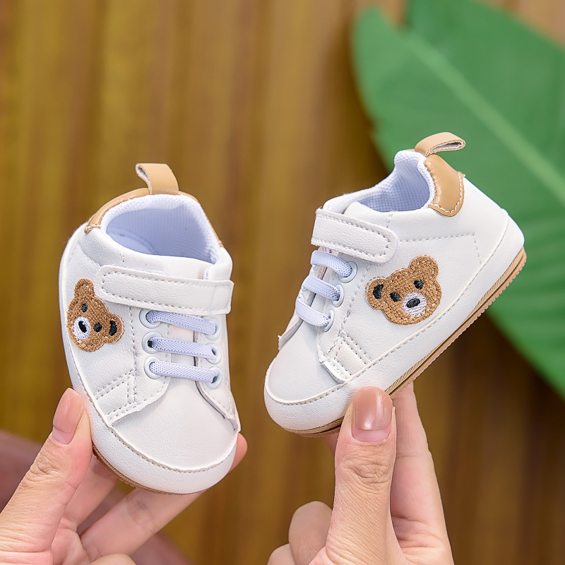 Zapatos infantiles para bebés 0 - 1 años de primavera y otoño con suela suave antideslizante zapatos blancos pequeños 0 - 6 - 12 meses zapatos casuales para bebés image 6