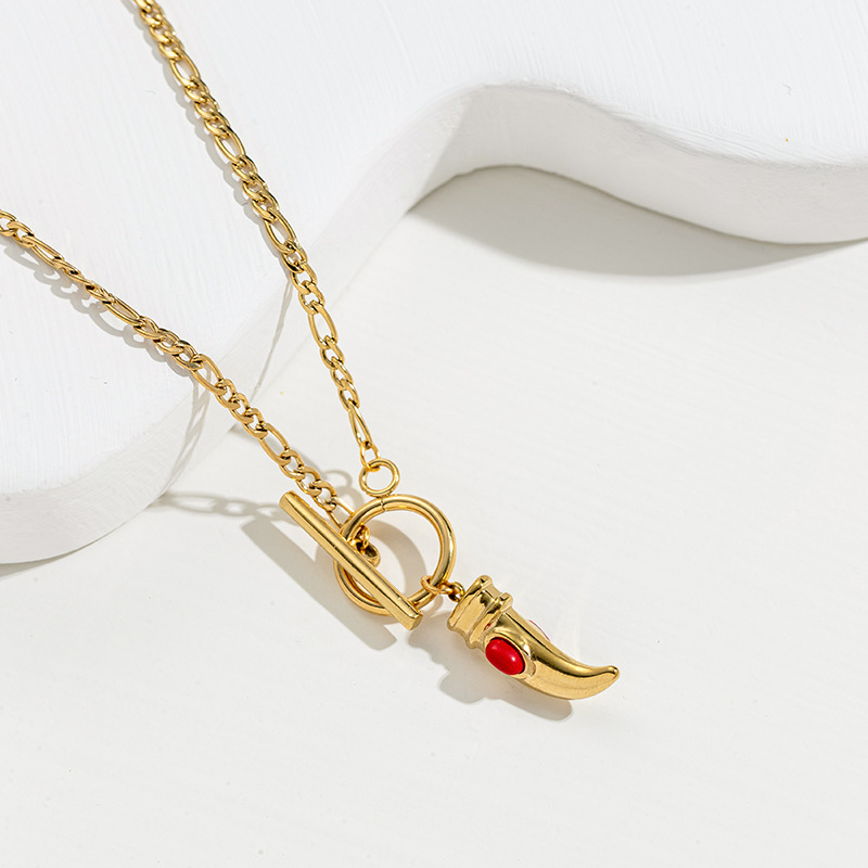 Fashion Geometric Hand Heart Shape Stainless Steel Plating Artificial Pearls Necklace