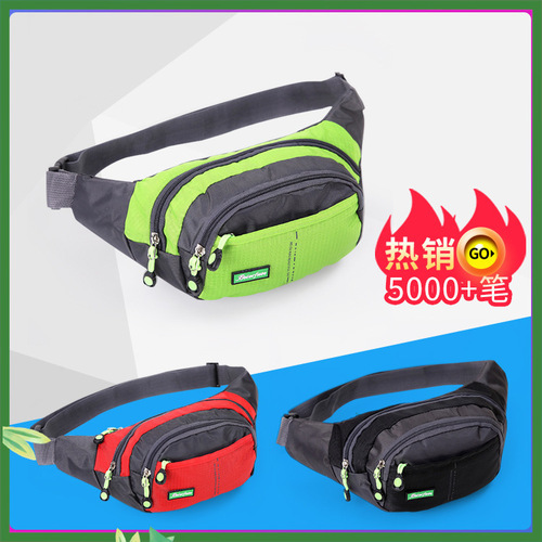 Nylon waist bag logo men and women outdoor running waist bag crossbody bag casual waist bag travel shopping seniors waist bag