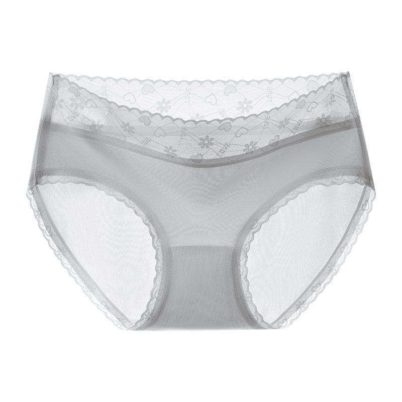 Ropa interior de seda de hielo para mujer estilo fino de verano sin costuras para niñas puro algodón antibacteriano entrepierna encaje sin costuras ropa interior refrescante