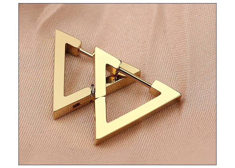 1 Pièce Style Simple Géométrique Placage Acier Inoxydable Des Boucles D'oreilles display picture 2