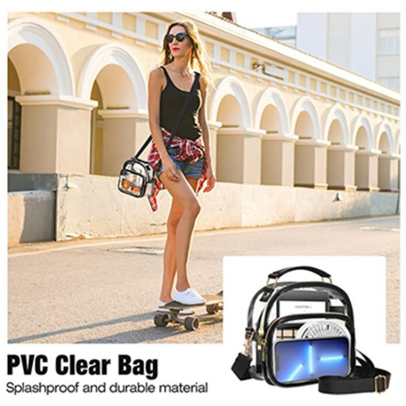 En stock, Amazon nueva bolsa de hombro transparente de mujer, TPU verde, bolsa de hombro sin olor.