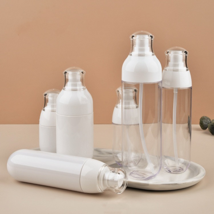 Botella de dispensación tipo prensa, muestra de viaje portátil, botella de spray hidratante de maquillaje, botella de loción al vacío, botella de regadera de alcohol