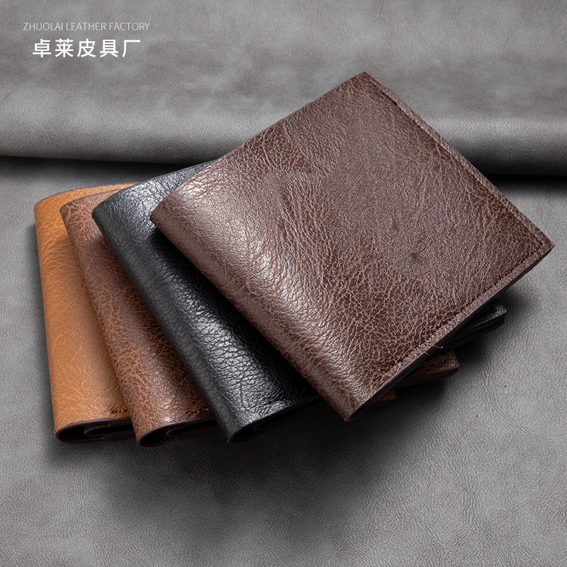 Factory Short Men's Wallet With Logo Printing Multi-functional Card Holder 50% Off Zero Wallet Cross-border Exclusive Supply