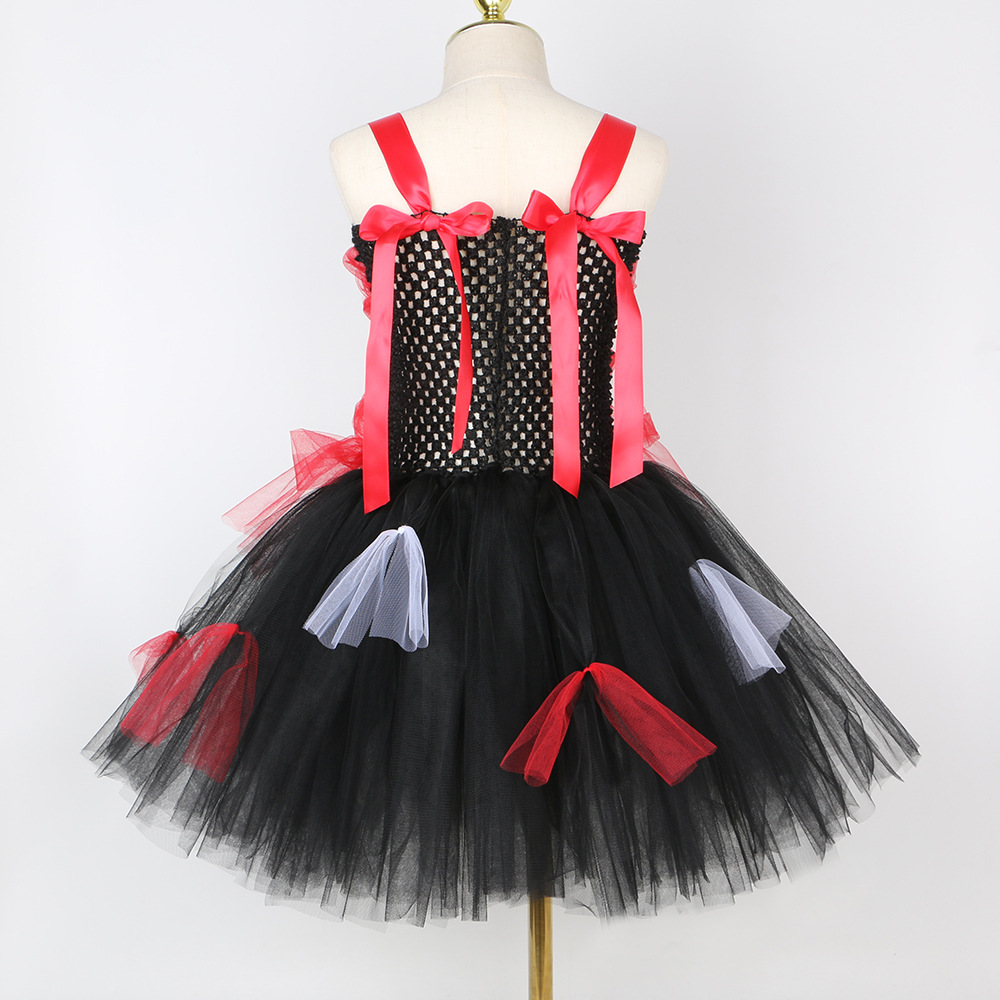 Kids' clothing children's Halloween costumes horror vampire zombie role play tutu skirt girls mesh dress_voghion.com