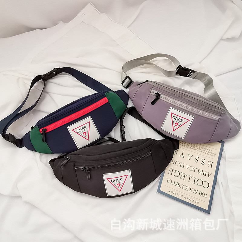 New fashion brand large capacity waist bag college style shoulder bag men's messenger bag fitness personality street fashion chest bag