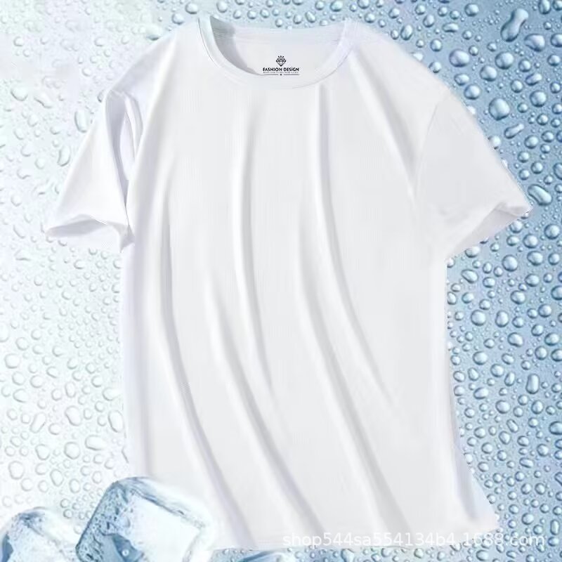 メンズ夏用薄手アイスシルクTシャツベスト アウトドアスポーツベスト ゆったり快適速乾Tシャツベスト|undefined