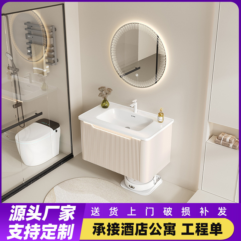 Carefully Selected Custom-Made Thickened Honeycomb Aluminum Bathroom Cabinet with Integrated Ceramic Basin and Sink Cabinet Combination for Bathroom Vanity Carefully Selected Custom-Made Thickened Honeycomb Aluminum Bathroom Cabinet with Integrated Ceramic Basin and Sink Cabinet Combination for Bathroom Vanity