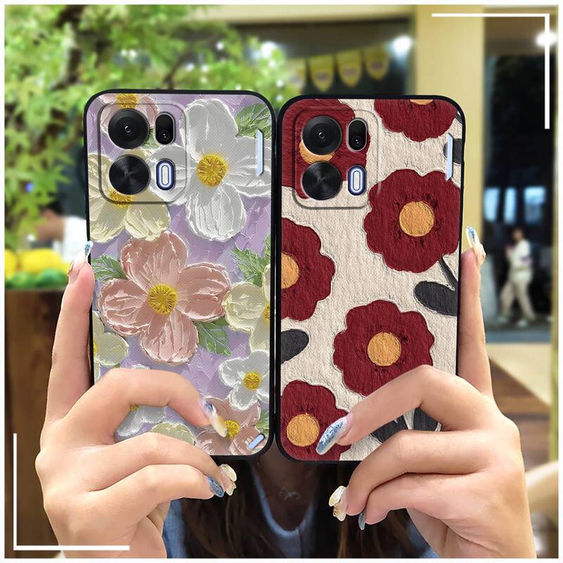 Suitable for Oppo K15 Pro Mobile Phone Case, Men's and Women's Styles, Trendy, Cute, Youthful Texture, Personalized Silicone Couple Flower Design